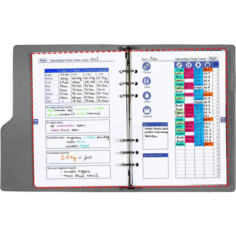 6607-10 210 x 144 mm Health Tracker-Dolphin A5-Loose blad