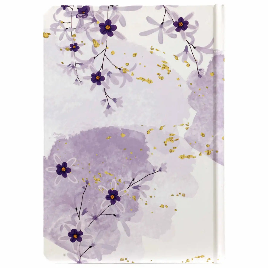 Bv474-1 A5 Weiß Notizbuch Lila Blume 145x205 198 P.