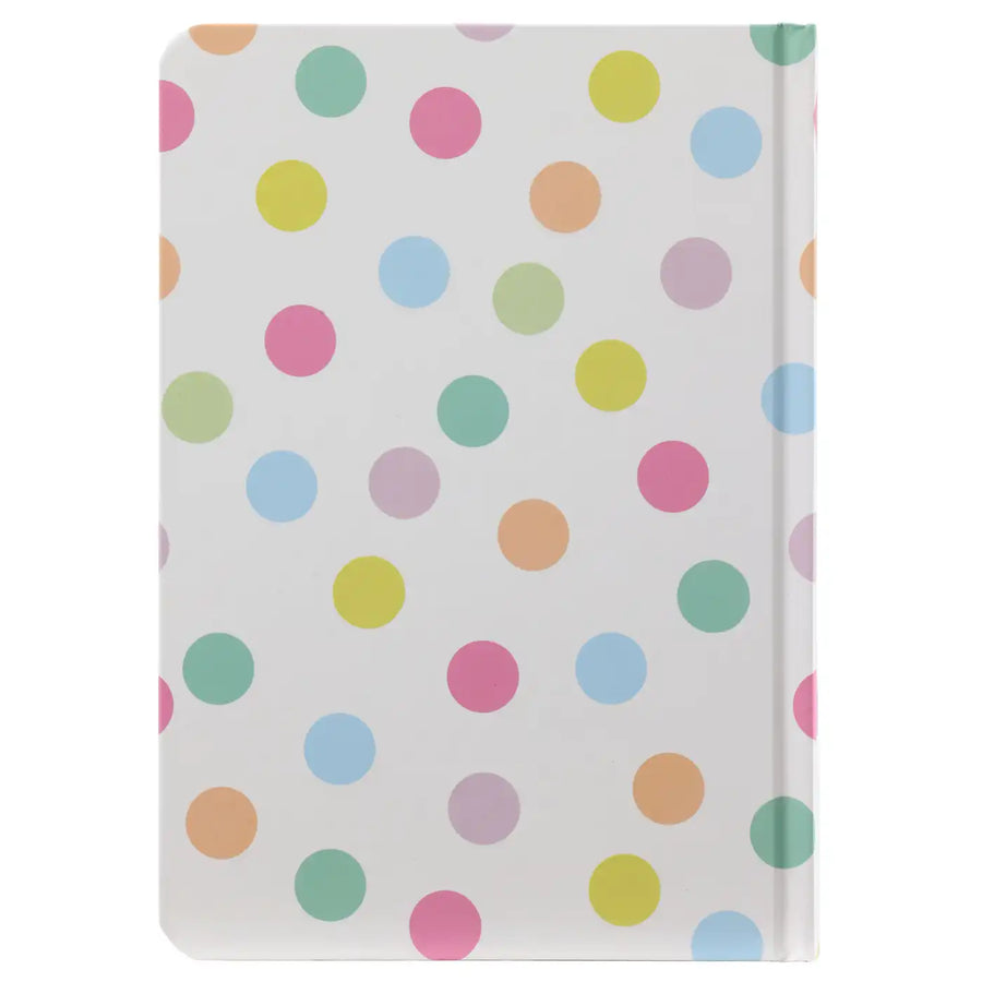 BV474-2 White A5 Notebook Cat and Colorful Dots