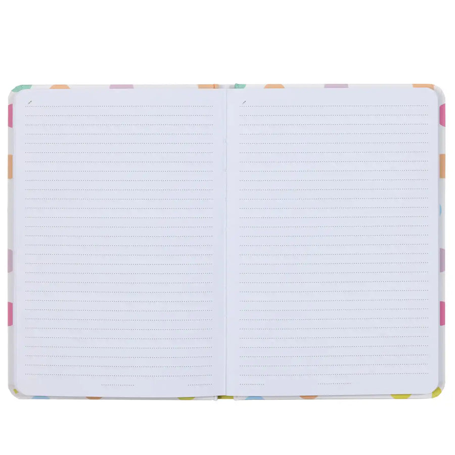 BV474-2 White A5 Notebook Cat and Colorful Dots