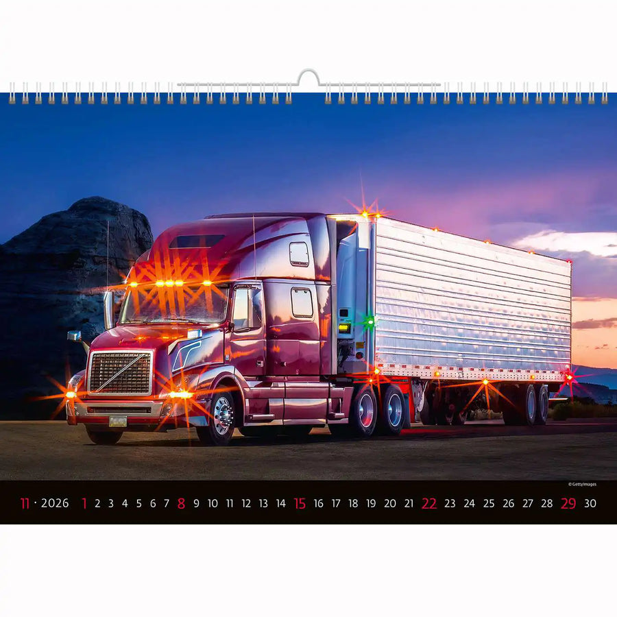 Vrachtwagens en vrachtwagens kalender A3+ 2026+