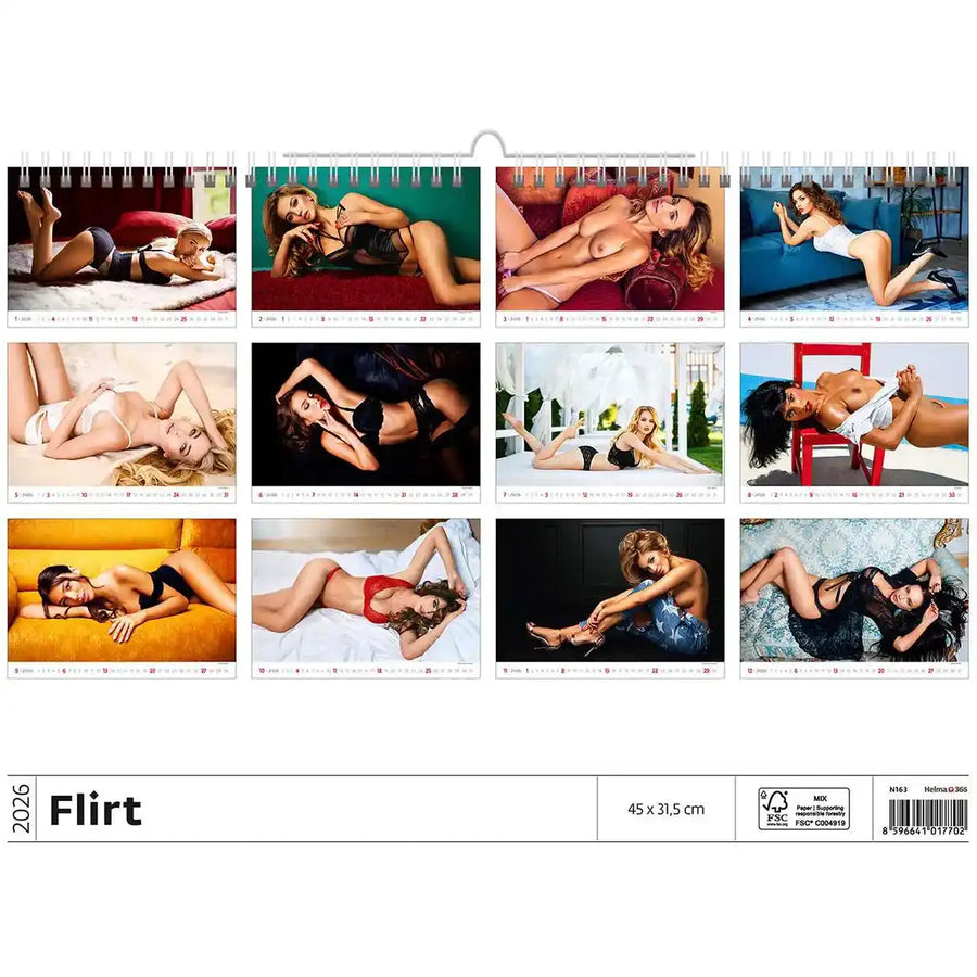 Erotische Diva -Kalender 45 x 32 cm 2026 + kostenlos 2025 Kalender