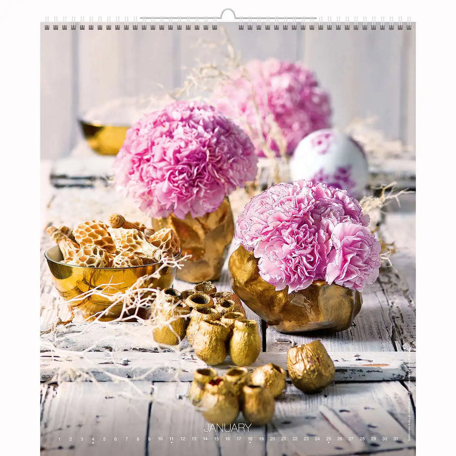 Romantischer Blumenarrangement Kalender A2 2026+