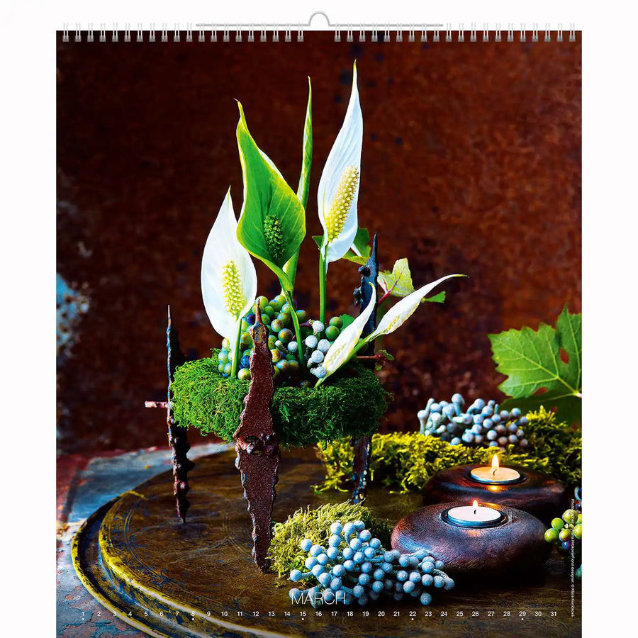 Romantischer Blumenarrangement Kalender A2 2026+