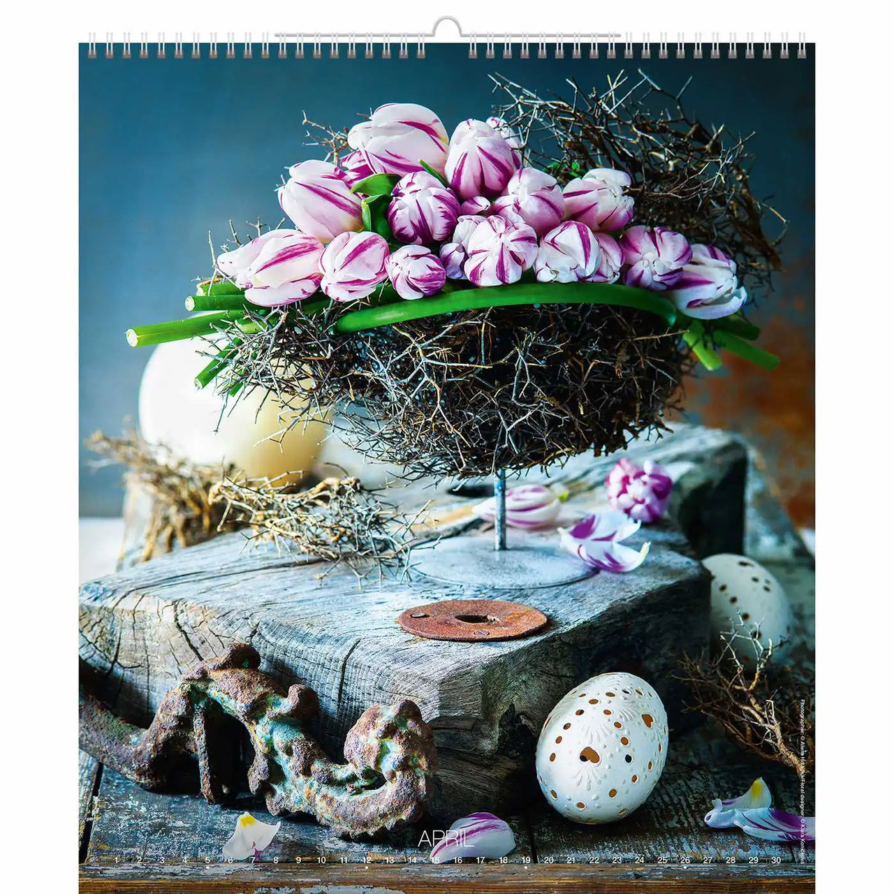 Romantischer Blumenarrangement Kalender A2 2026+