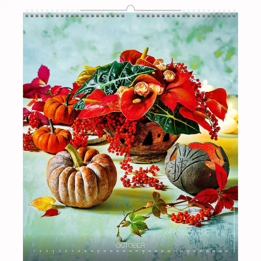 Romantischer Blumenarrangement Kalender A2 2026+