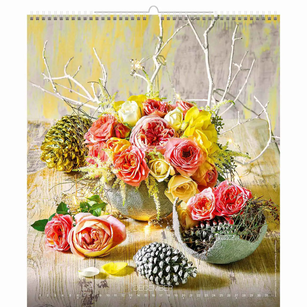 Romantischer Blumenarrangement Kalender A2 2026+