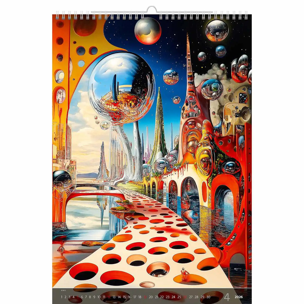 Surrealistische kunstwereld kalender B3 Size 2026+