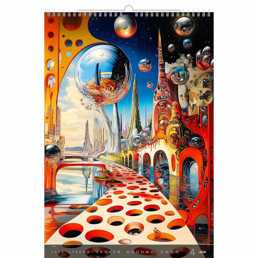 Surrealistische kunstwereld kalender B3 Size 2026+