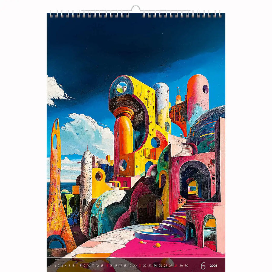 Surrealistische kunstwereld kalender B3 Size 2026+