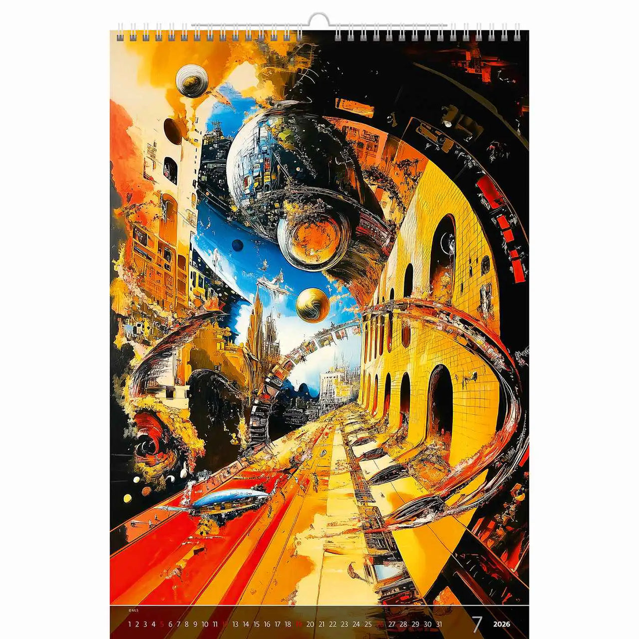 Surrealistische kunstwereld kalender B3 Size 2026+