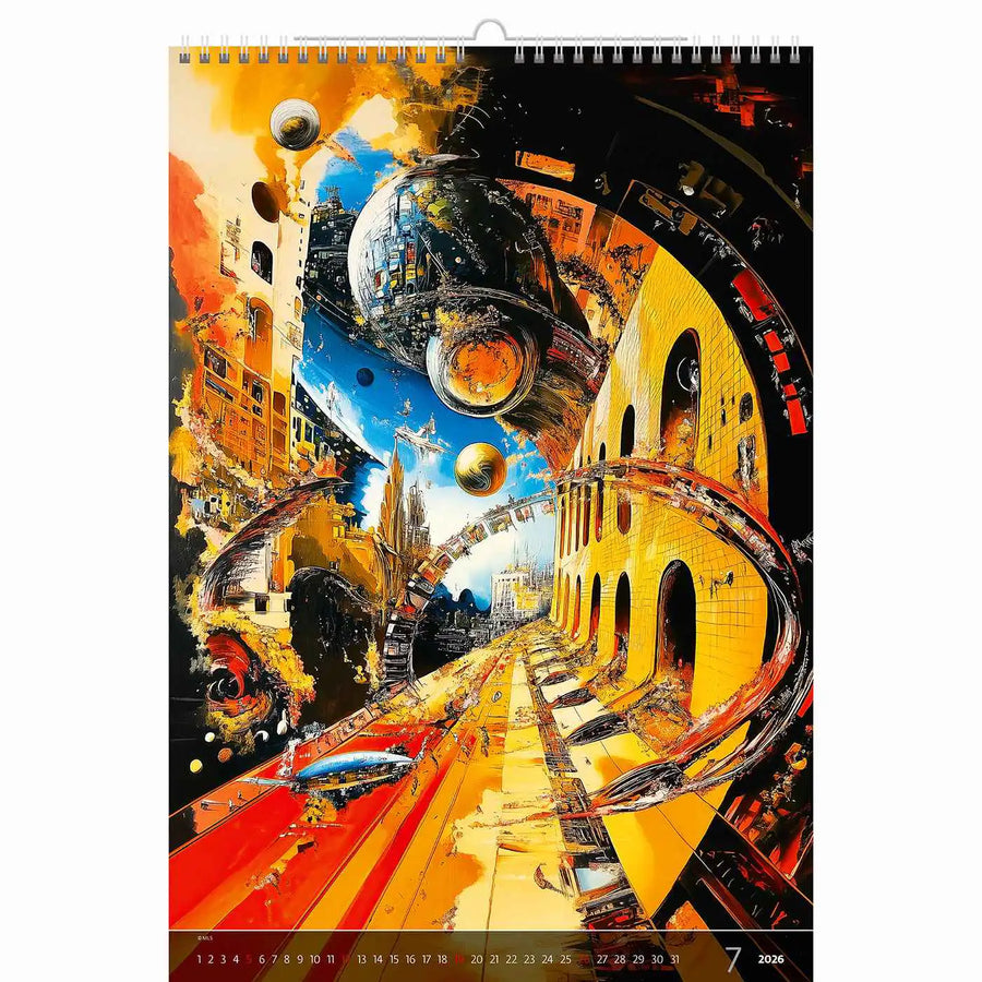 Surrealistische kunstwereld kalender B3 Size 2026+