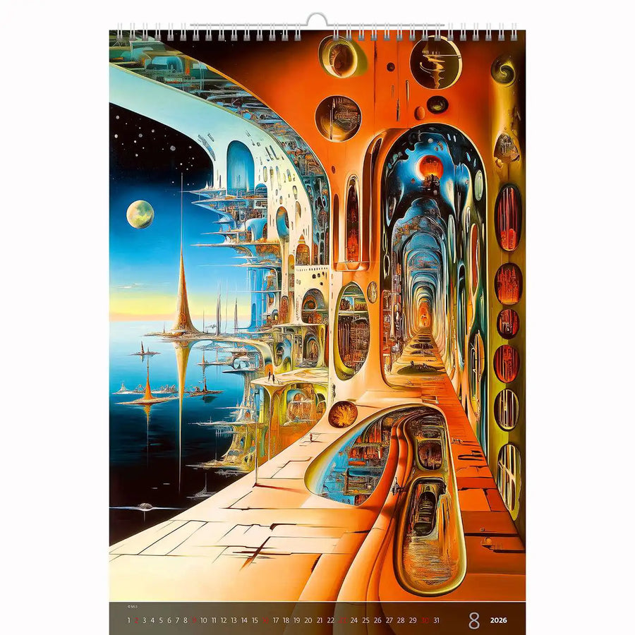 Surrealistische kunstwereld kalender B3 Size 2026+