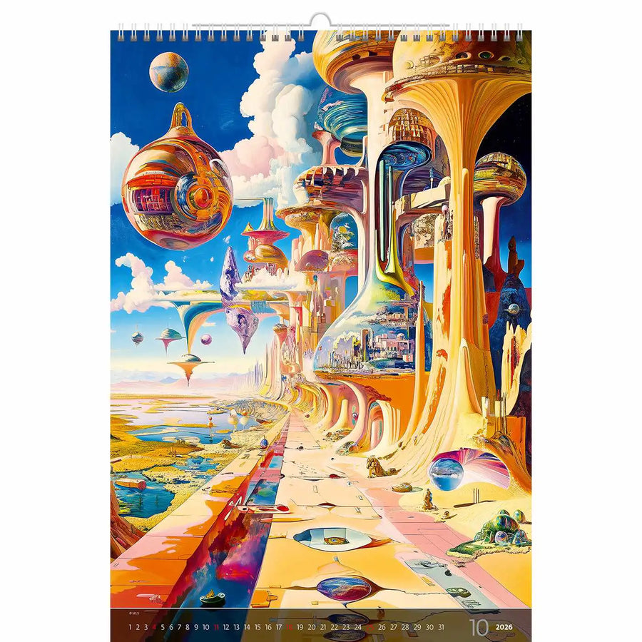 Surrealistische kunstwereld kalender B3 Size 2026+