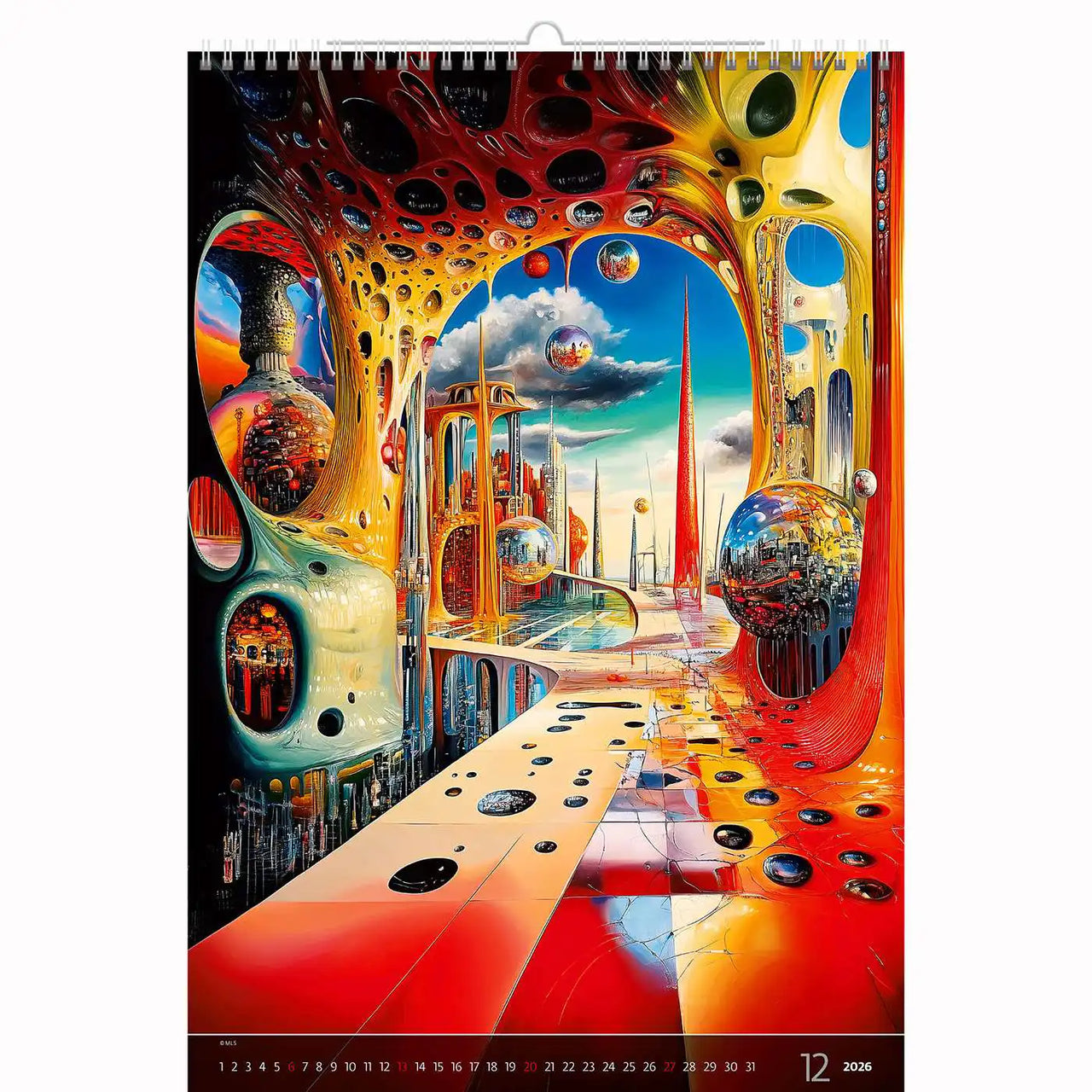 Surrealistische kunstwereld kalender B3 Size 2026+