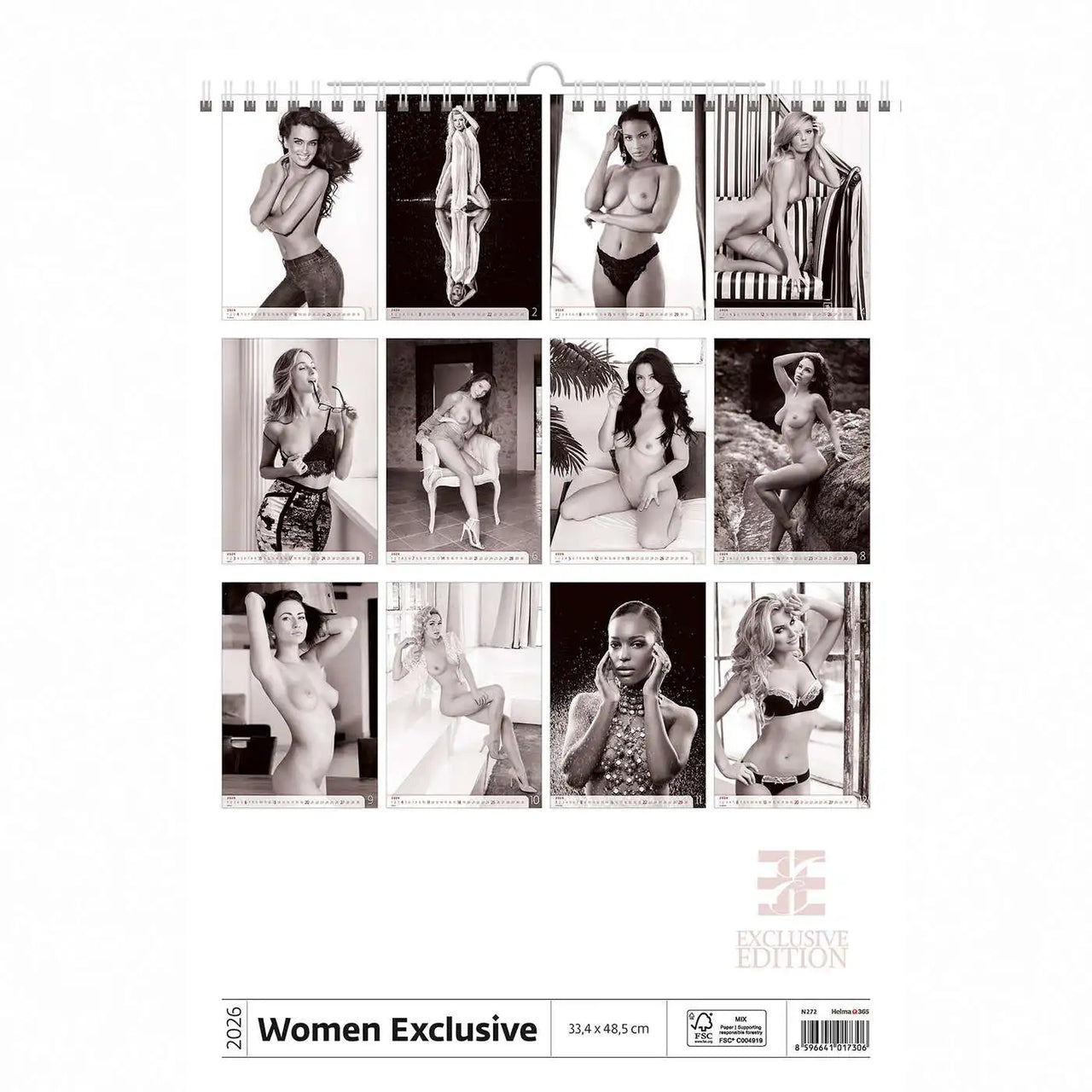 Exklusive Kalender von Frauen B3 Größe 2026+kostenlos 2025 Kalender
