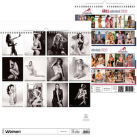 Schwarz -Weiß -Nude XL -Kalender 45 x 52 cm + kostenlose Cutepinups 2026 + 2027 Kalender + kostenloser 2025 Kalender