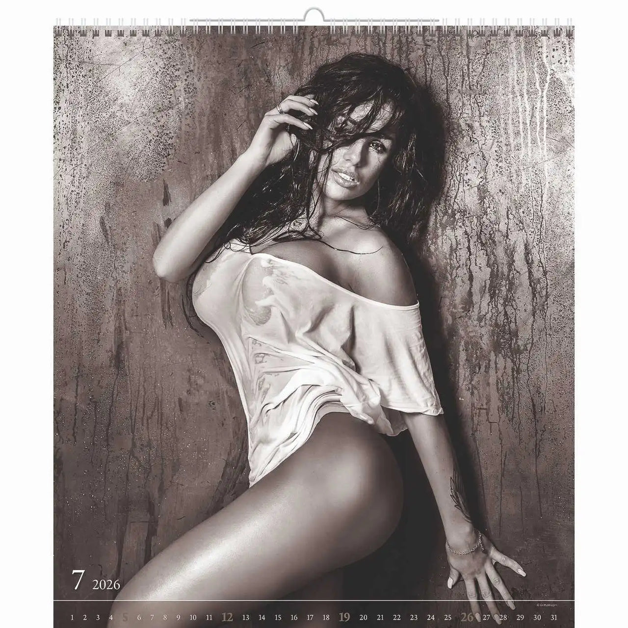 Schwarz -Weiß -Nude XL -Kalender 45 x 52 cm + kostenlose Cutepinups 2026 + 2027 Kalender + kostenloser 2025 Kalender
