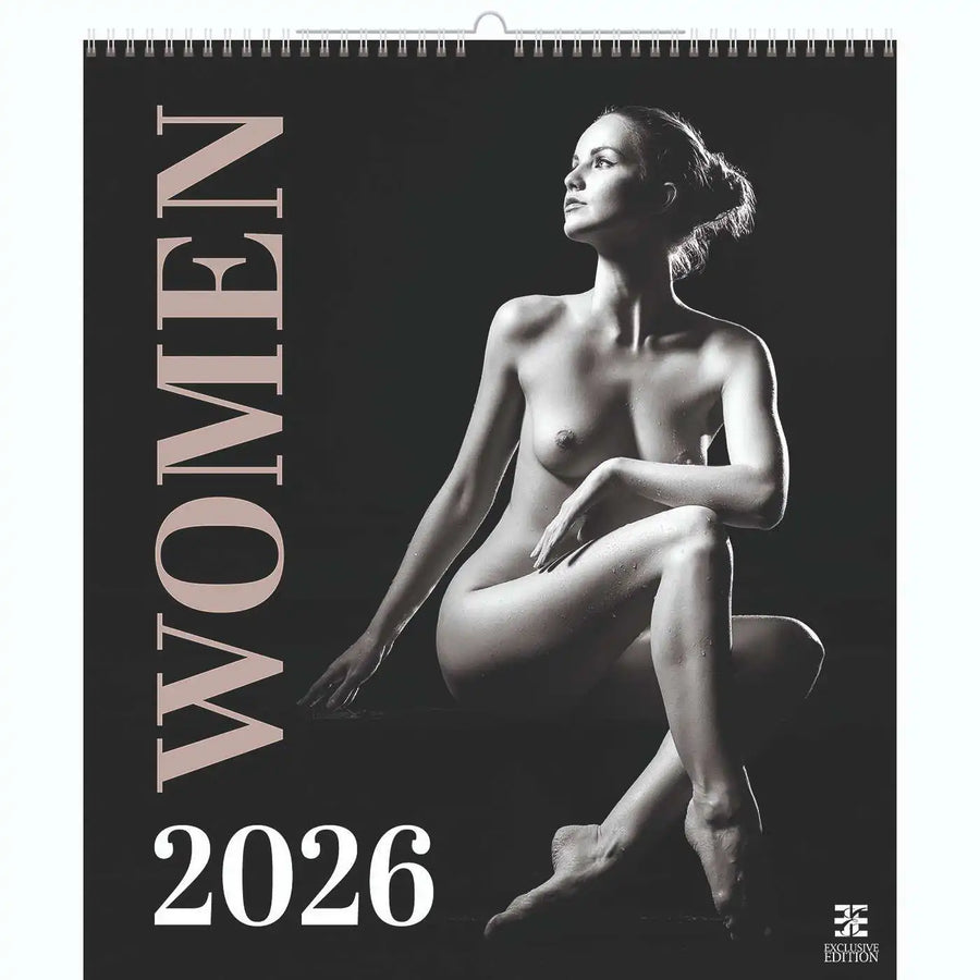 Nacktschwarz-Weiß-Kalender A2 2026+ Kostenloser 2025 Kalender