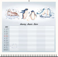 2026 Writing kalender 30 x 30 Family Planner - free