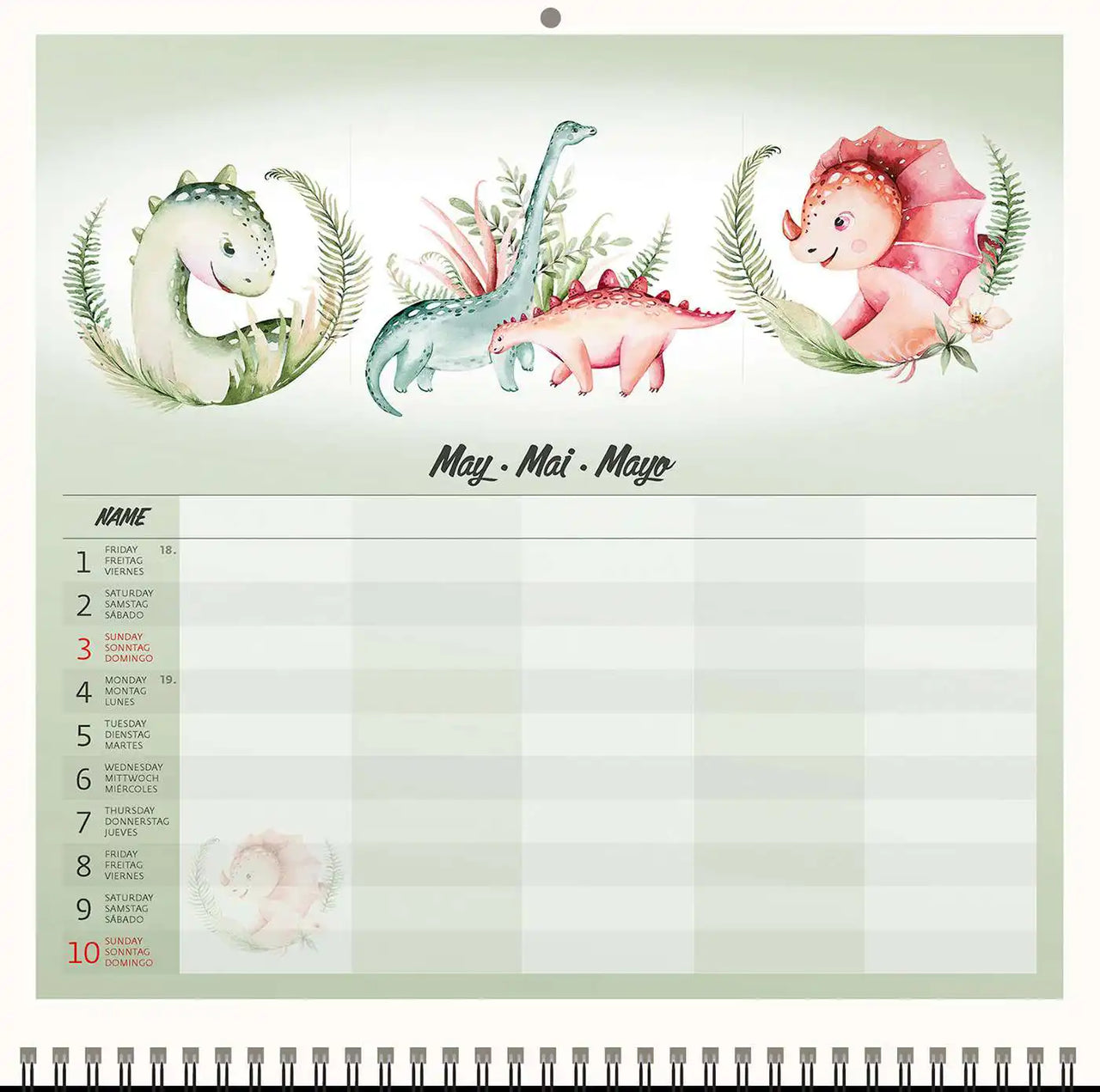 2026 Writing kalender 30 x 30 Family Planner - free