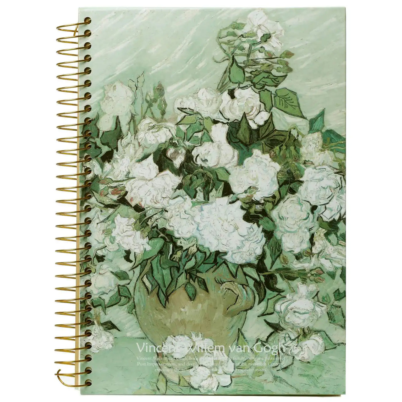 D5346-2 spiral notizblock a4 Van Gogh weiße Rosen