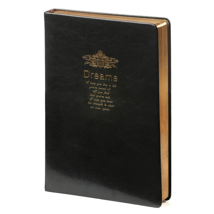D6045 Kalpa Dreams A5 Vintage Journal Goldtrim Black