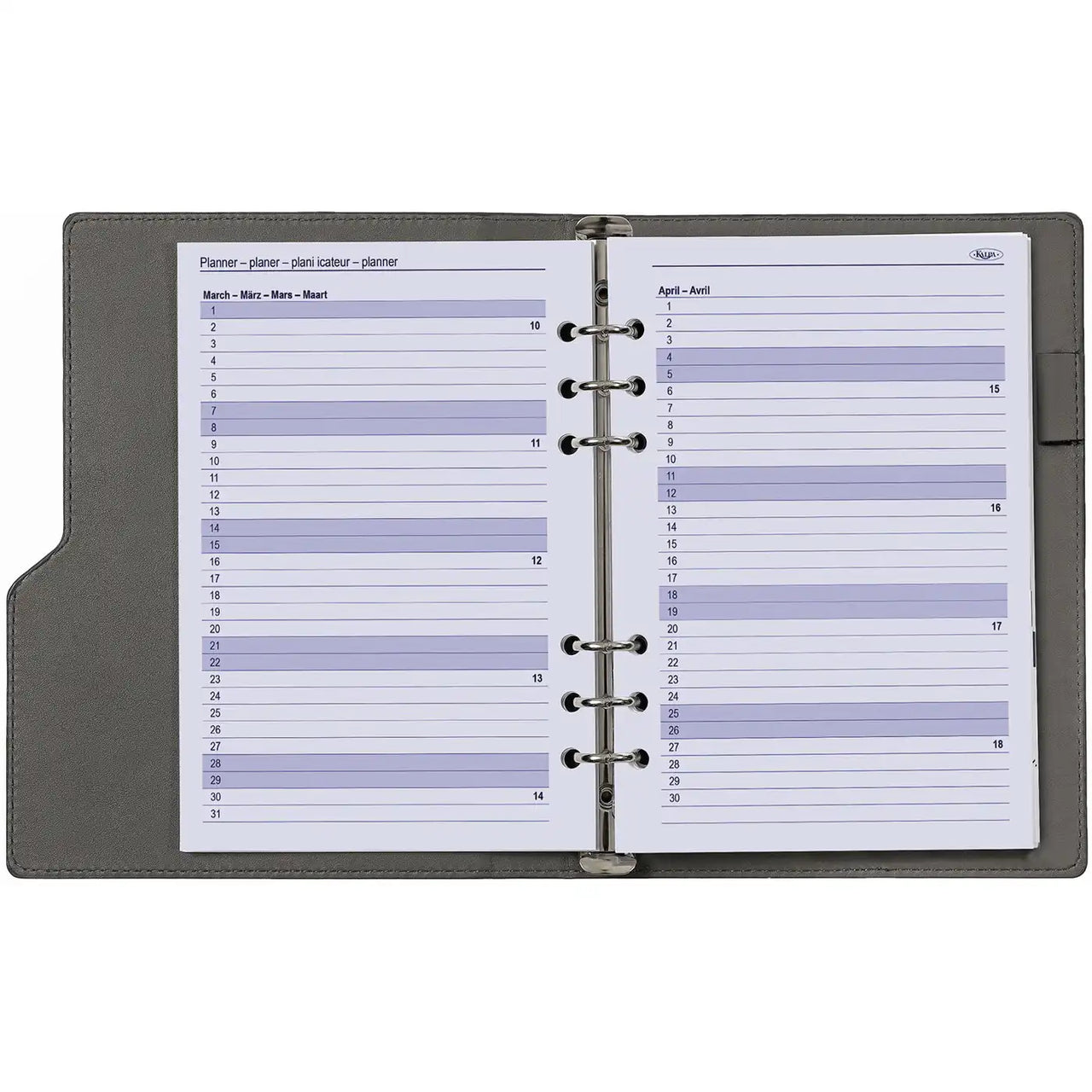 6206-26-27 210 x 144 mm A5 Agenda fügt wöchentlich ein EN DE FR NL 2026 2027