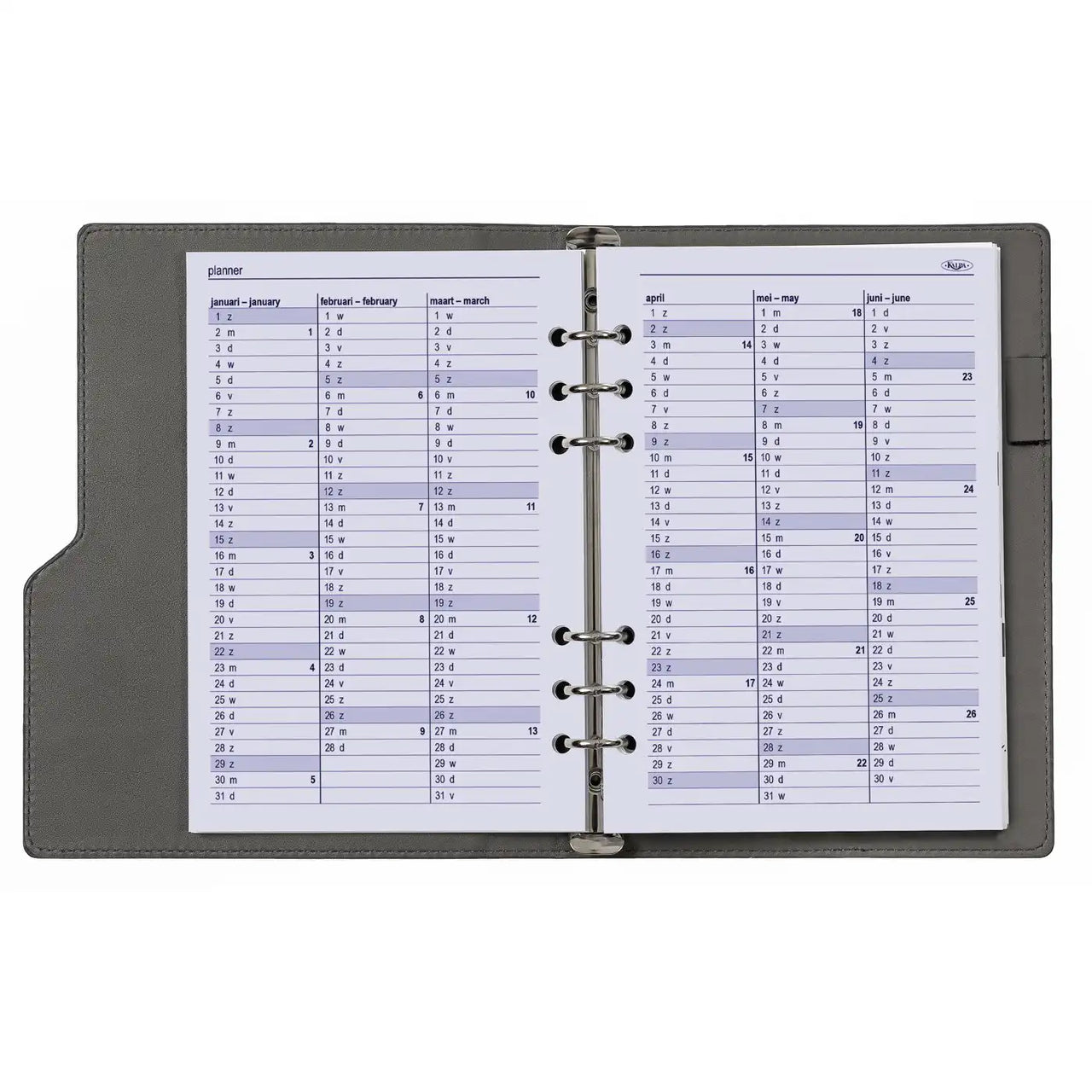 6207-25-26 210 x 144 mm A5 Agenda Füllpapier NL EN 2026