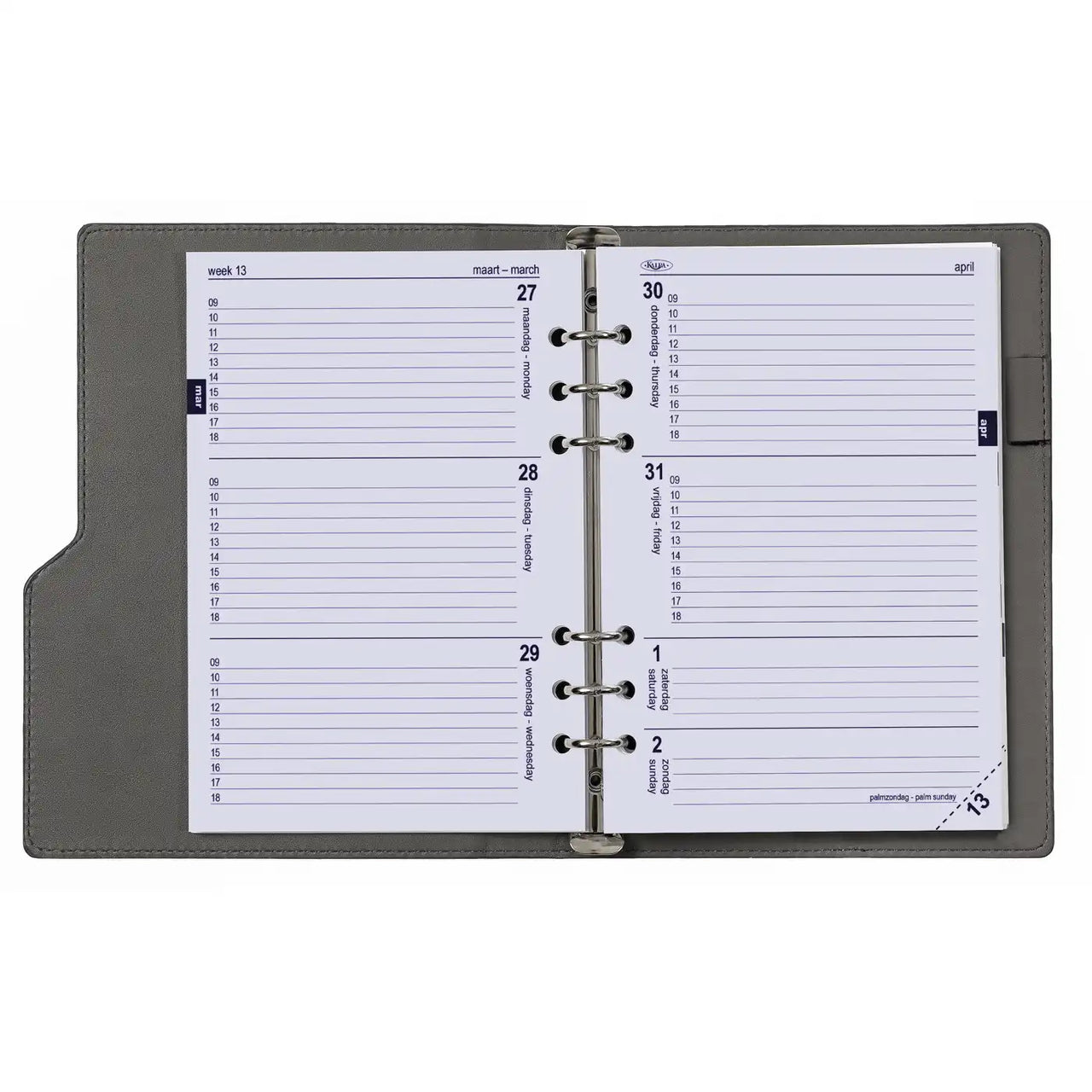 6207-26-27 210 x 144 mm A5 6 Ring Bindereinsätze wöchentlich 2026 2027