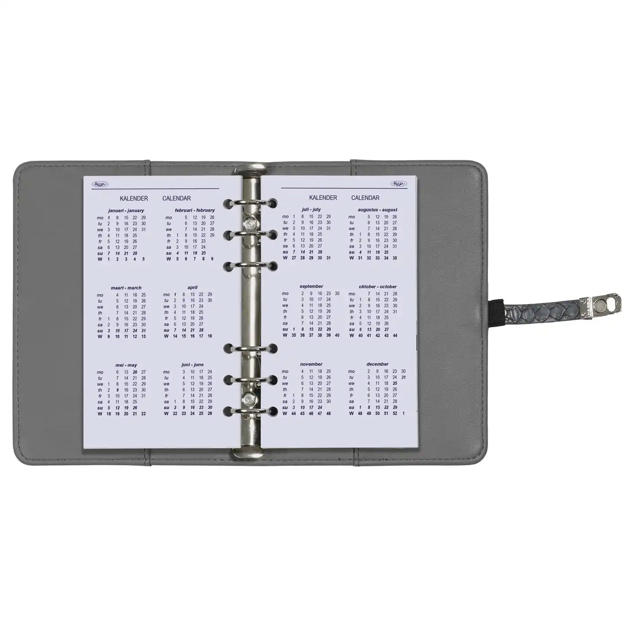 6217-26-27 170 x 95 mm Personal 6 Ringagenda Binder Nachfüllungen wöchentlich NL EN 2026 2027