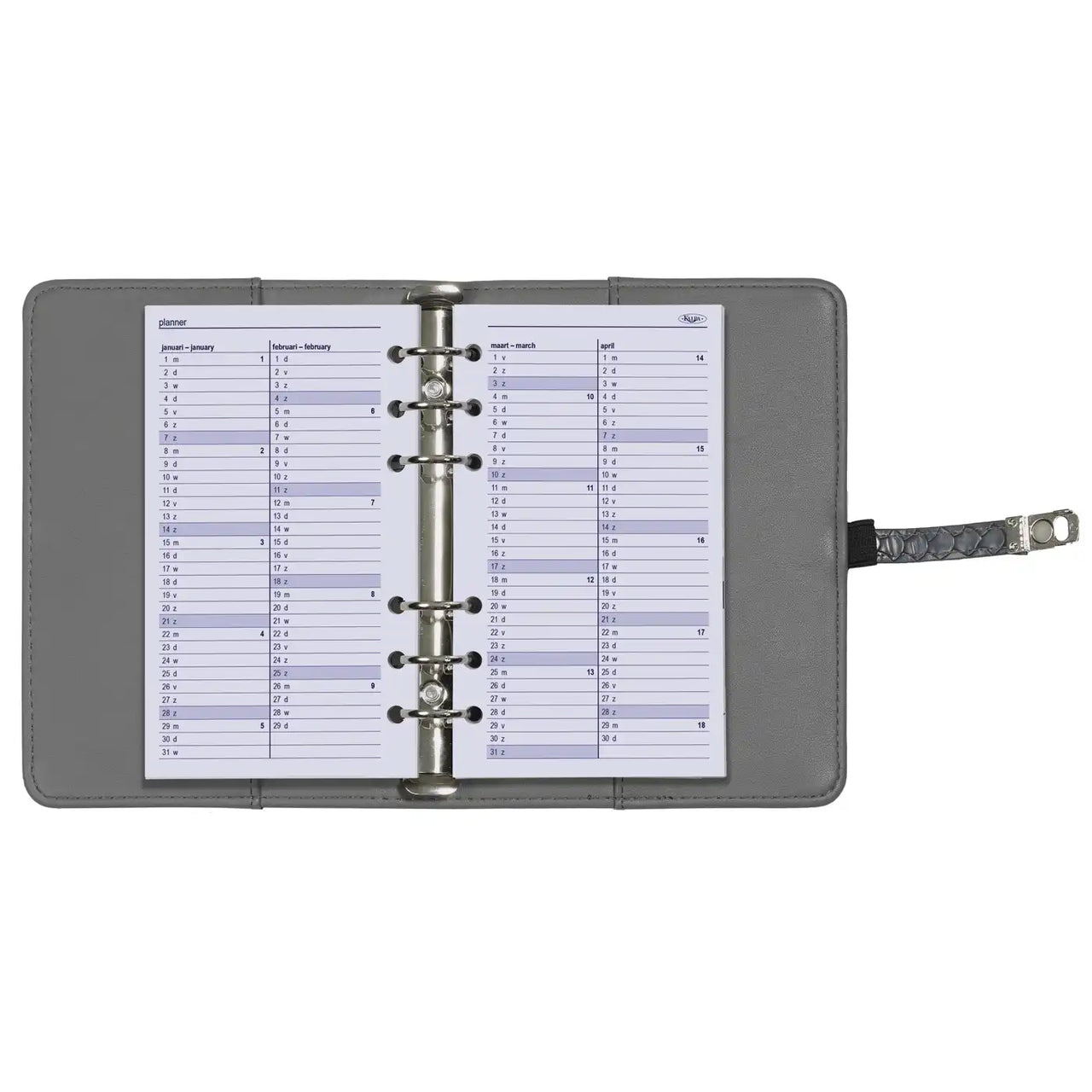 6217-26 170 x 95 mm Personal Agenda Binder Nachfüllwoche NL EN 2026