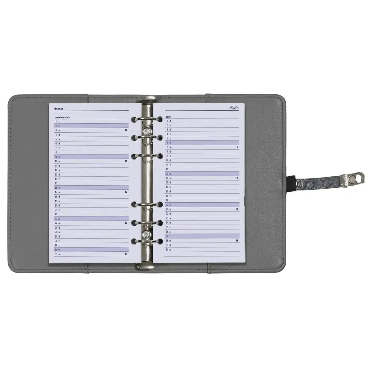 6217-26 170 x 95 mm Personal Agenda Binder Nachfüllwoche NL EN 2026