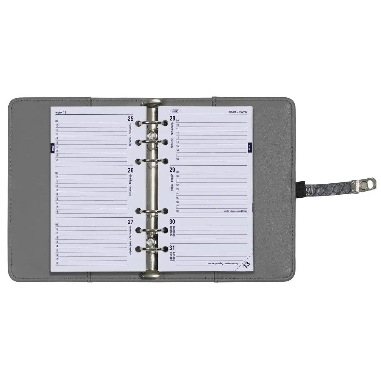 6217-25-26 170 x 95 mm Personal 6 Ringagenda Binder Nachfüllungen wöchentlich NL EN -26