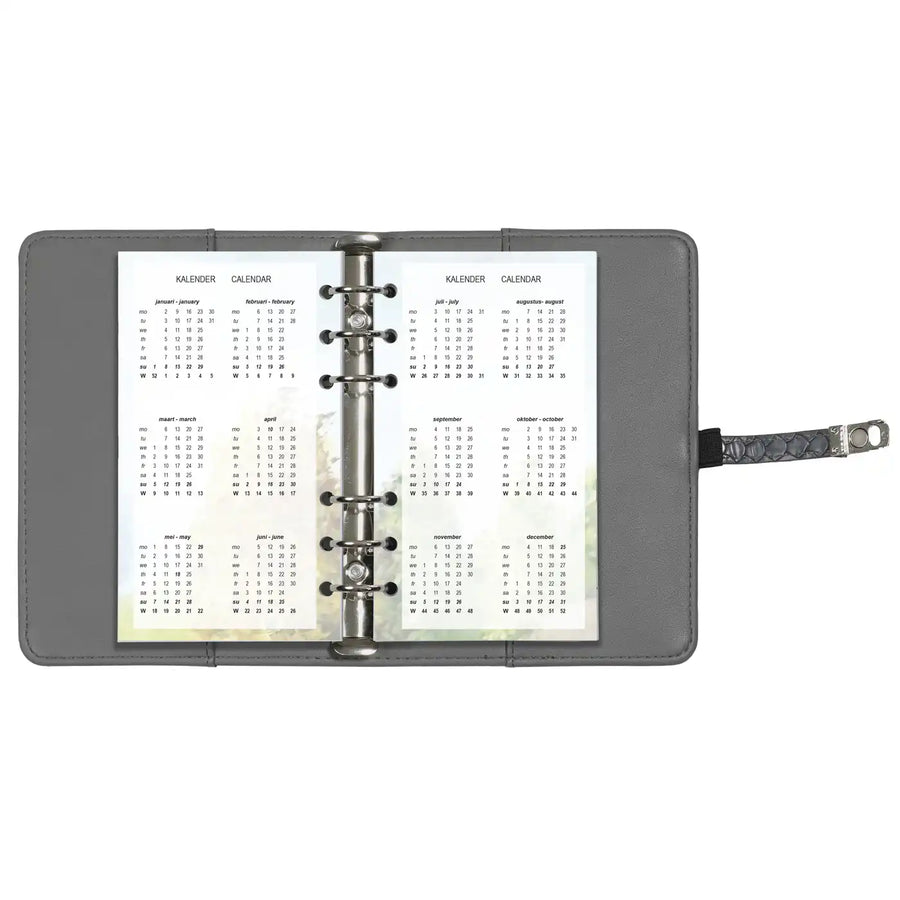 6218-26 170 x 95 mm Personal 6 Ringagenda -Planer Inserts wöchentlich Einsätze NL EN 2026