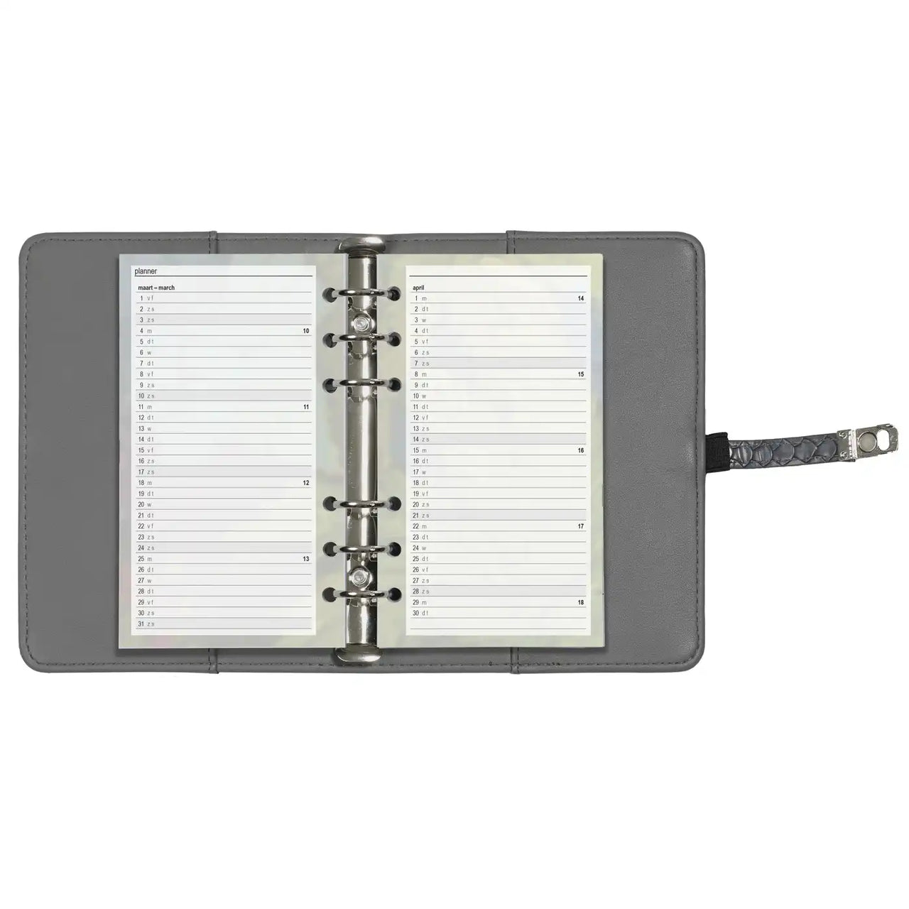 6218-26 170 x 95 mm Personal 6 Ringagenda -Planer Inserts wöchentlich Einsätze NL EN 2026