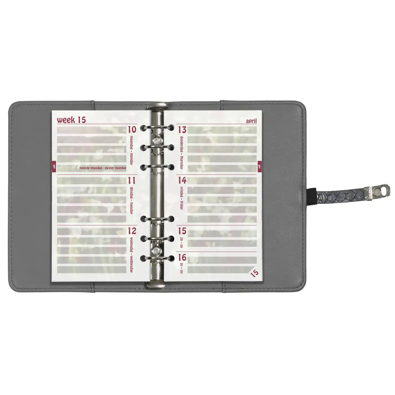 6218-26 170 x 95 mm Personal 6 Ringagenda -Planer Inserts wöchentlich Einsätze NL EN 2026