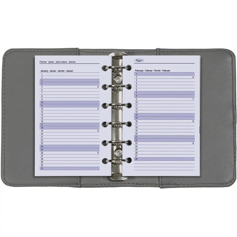 6236-25-26 125 x 80 mm Tasche Kalender Ersatzeinlagen Wöchentlich EN DE FR NL 2026