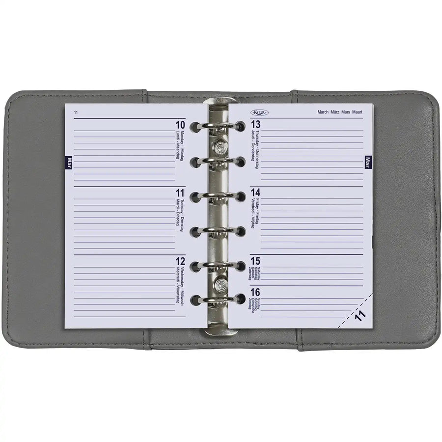 6236-25-26 125 x 80 mm Tasche Kalender Ersatzeinlagen Wöchentlich EN DE FR NL 2026