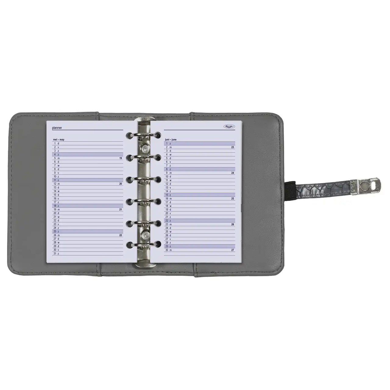 6237-26-27 125 x 80 mm Tasche Agenda Einlage Wöchentlich NL EN 2026 2027