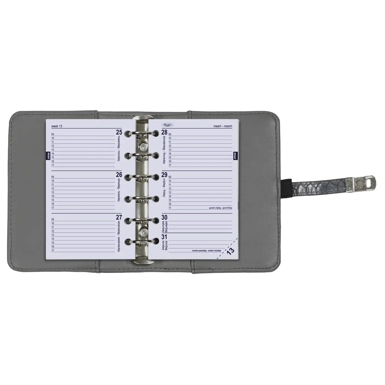 6237-25-26 125 x 80 mm Tasche Agenda Einlage Wöchentlich NL EN 2026
