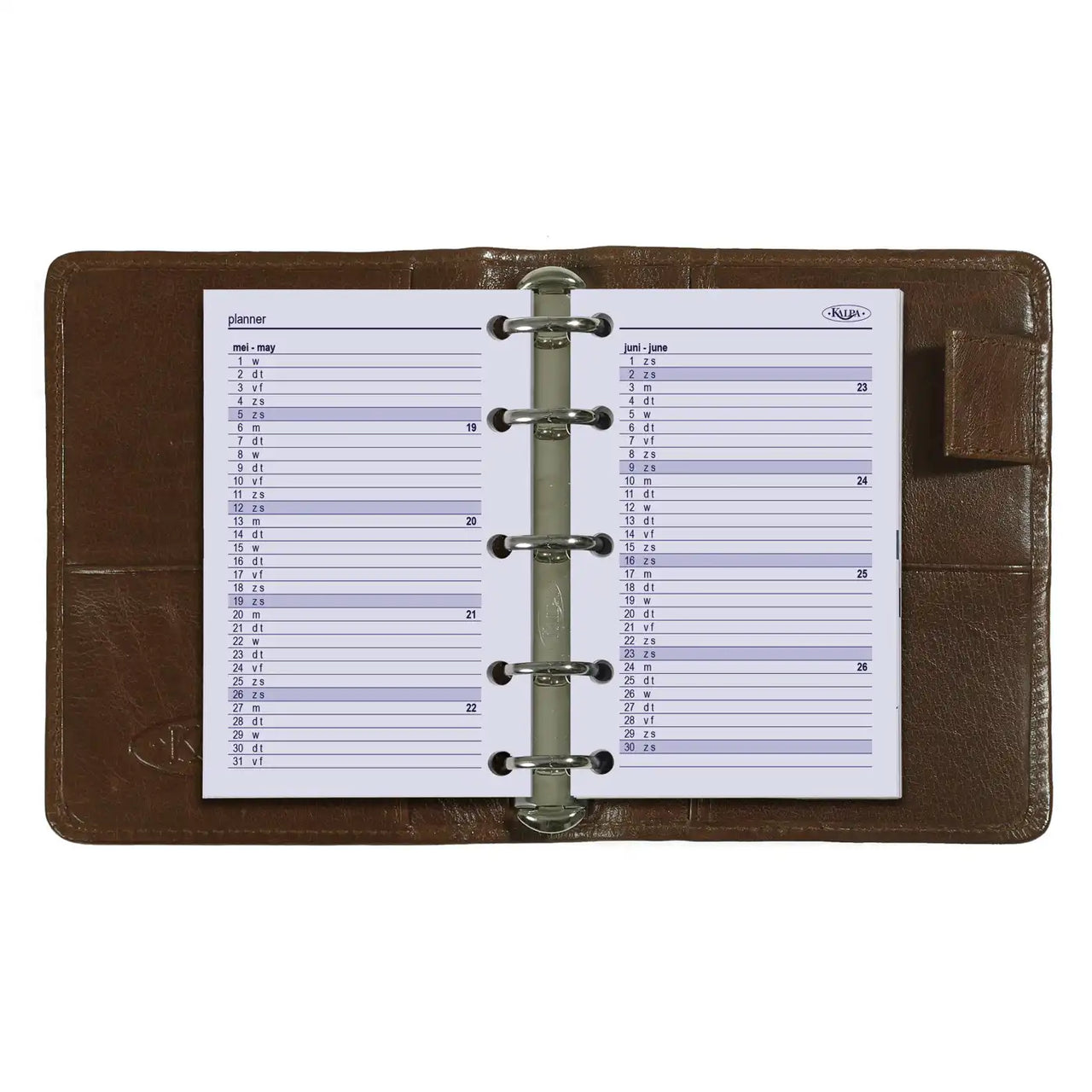 6247-25-26 104 x 68 mm Mini Agenda Organizer Nachfüllwoche NL EN 2026