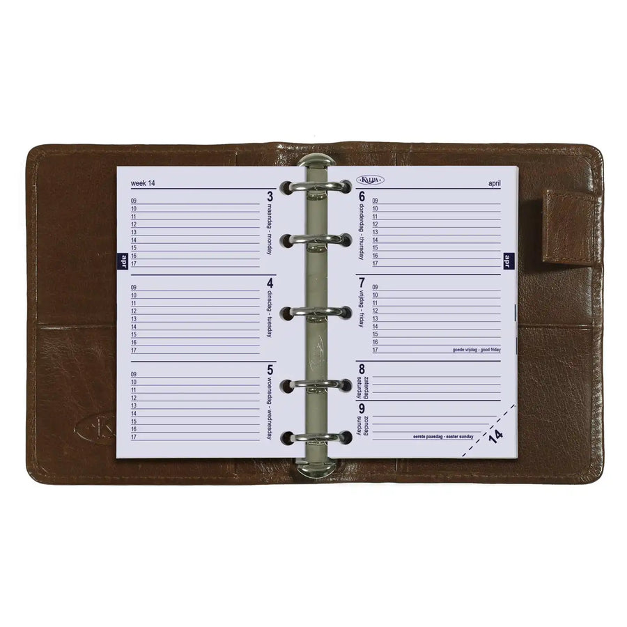 6247-25-26 104 x 68 mm Mini Agenda Organizer Nachfüllwoche NL EN 2026