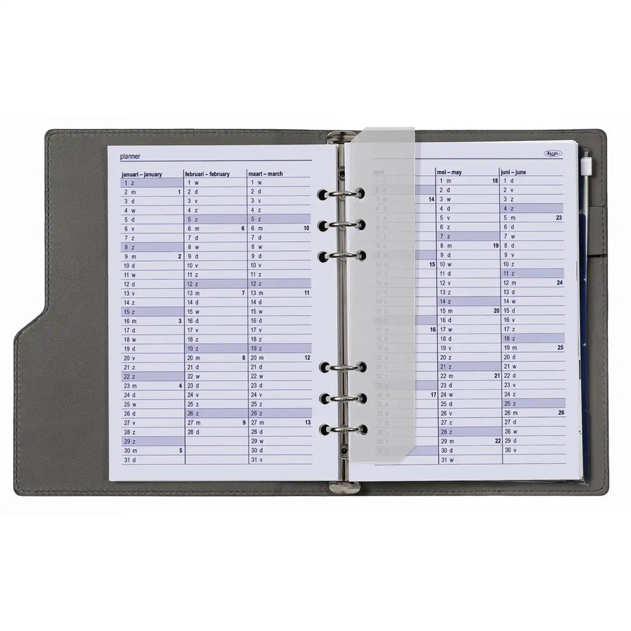 6307-26 210 x 144 mm A5 6 Ringagenda Organizer Nachfüllungen NL EN 2026