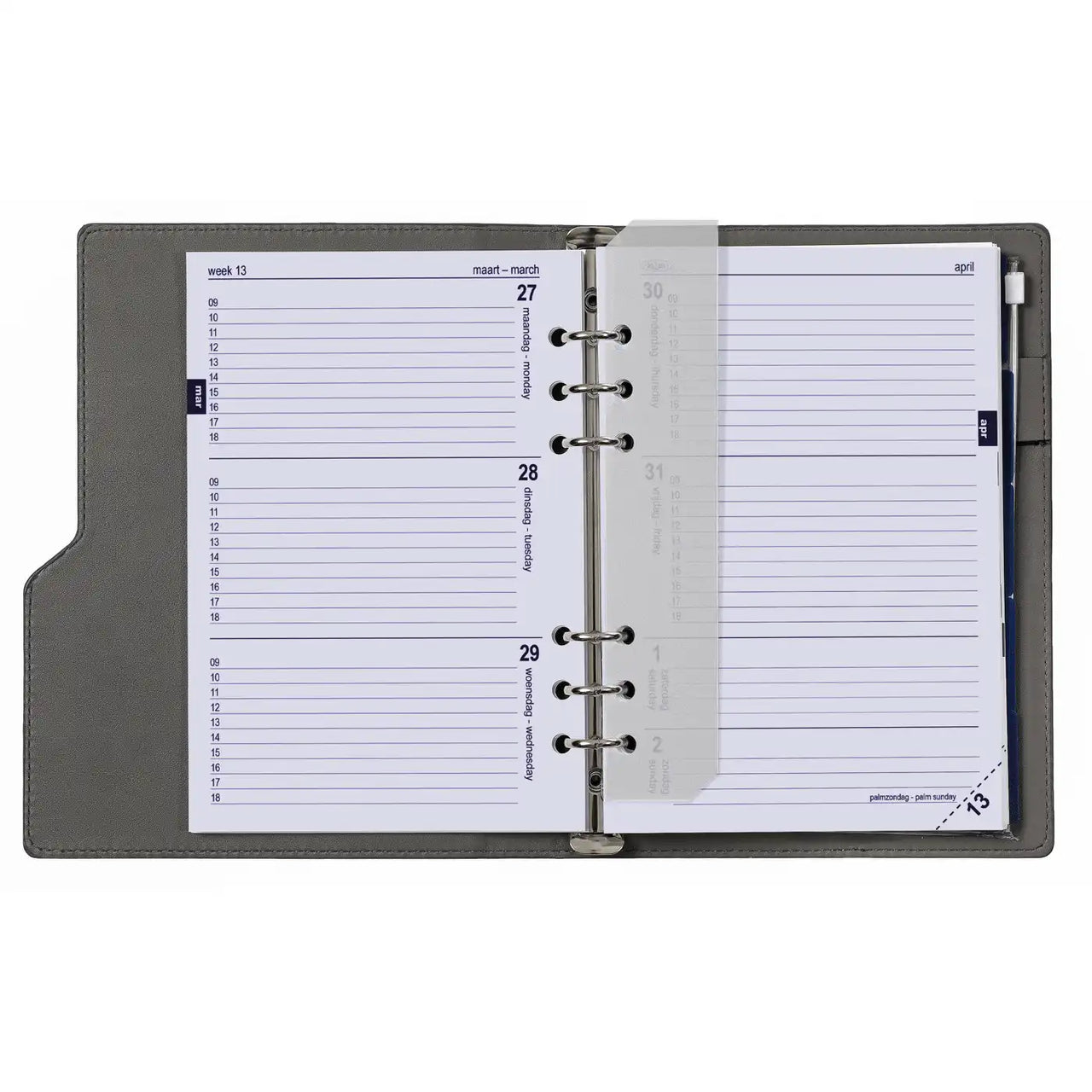 6307-26 210 x 144 mm A5 6 Ringagenda Organizer Nachfüllungen NL EN 2026