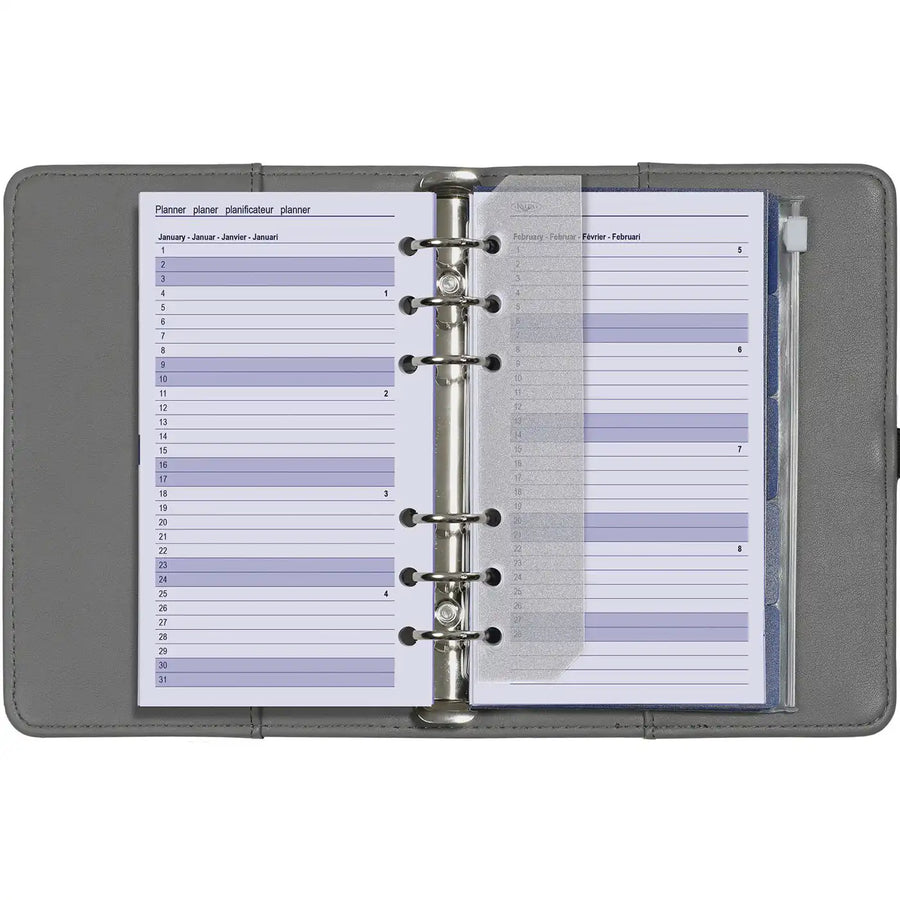 6316-25-26 170 x 95 mm Personal 6 Ringagenda Organizer Fügt Weekly Complete Set ein EN DE FR NL 2026