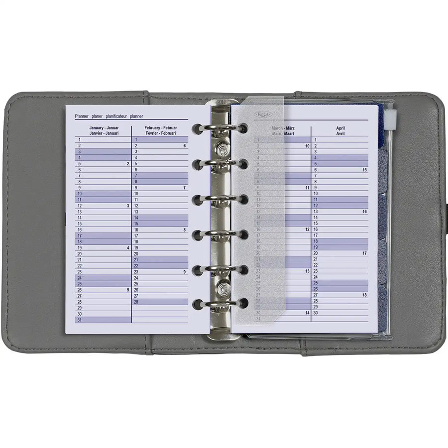 6336-25-26 125 x 80 mm Tasche Agenda Organizer Nachfüllen Wöchentlich komplettes Set EN FR DE NL 2026