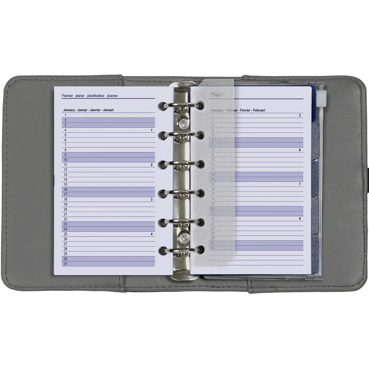6336-25-26 125 x 80 mm Tasche Agenda Organizer Nachfüllen Wöchentlich komplettes Set EN FR DE NL 2026