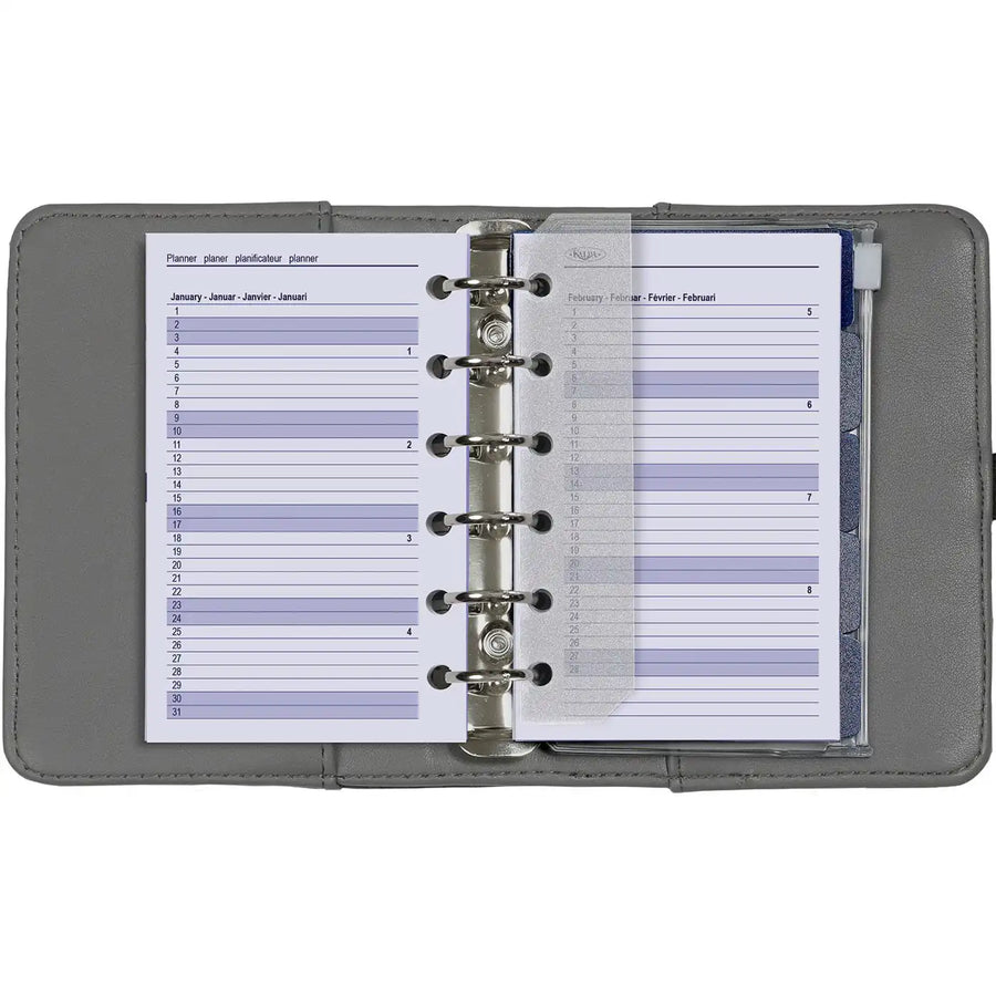 6336-25-26 125 x 80 mm Tasche Agenda Organizer Nachfüllen Wöchentlich komplettes Set EN FR DE NL 2026