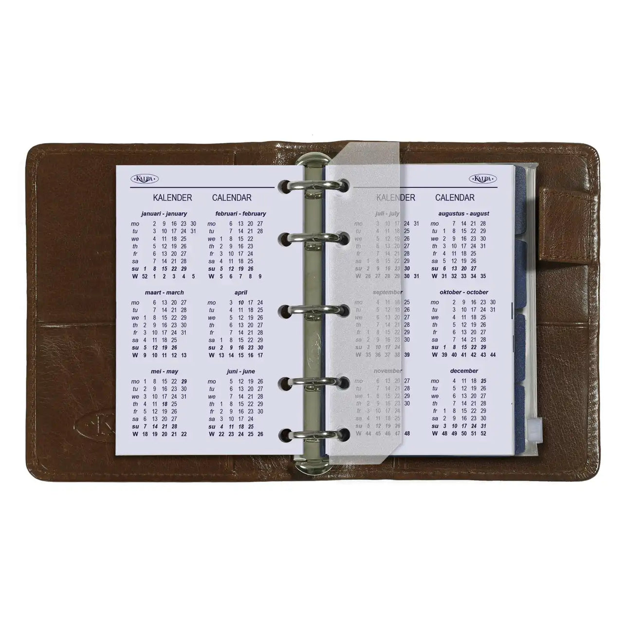 6347-26 104 x 68 mm Mini Agenda Binder Nachfüllungen wöchentlich komplettes Set NL EN 2026